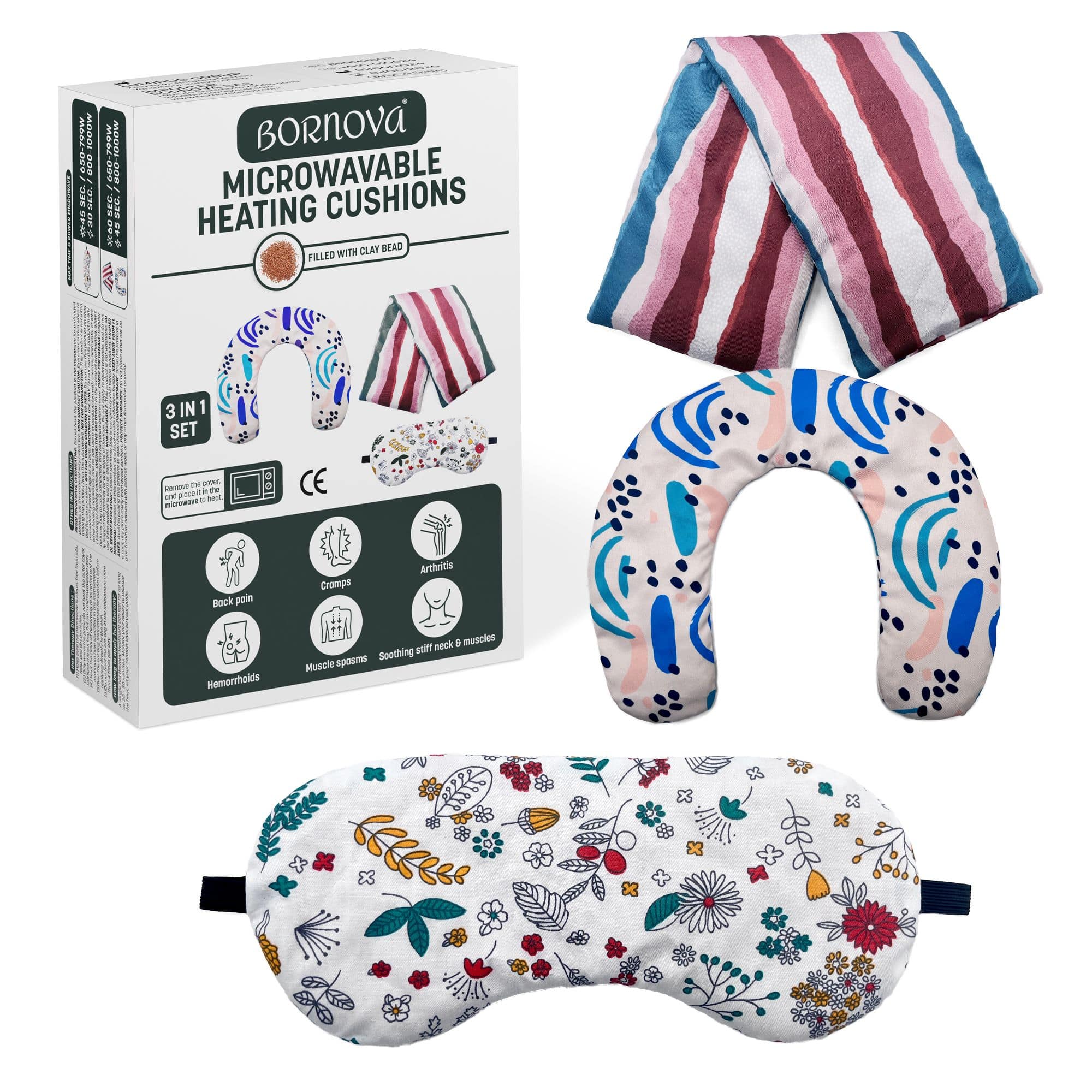 Pack de 3 Almohadillas Térmicas para Microondas con Perlas de Arcilla — 1 / 1
