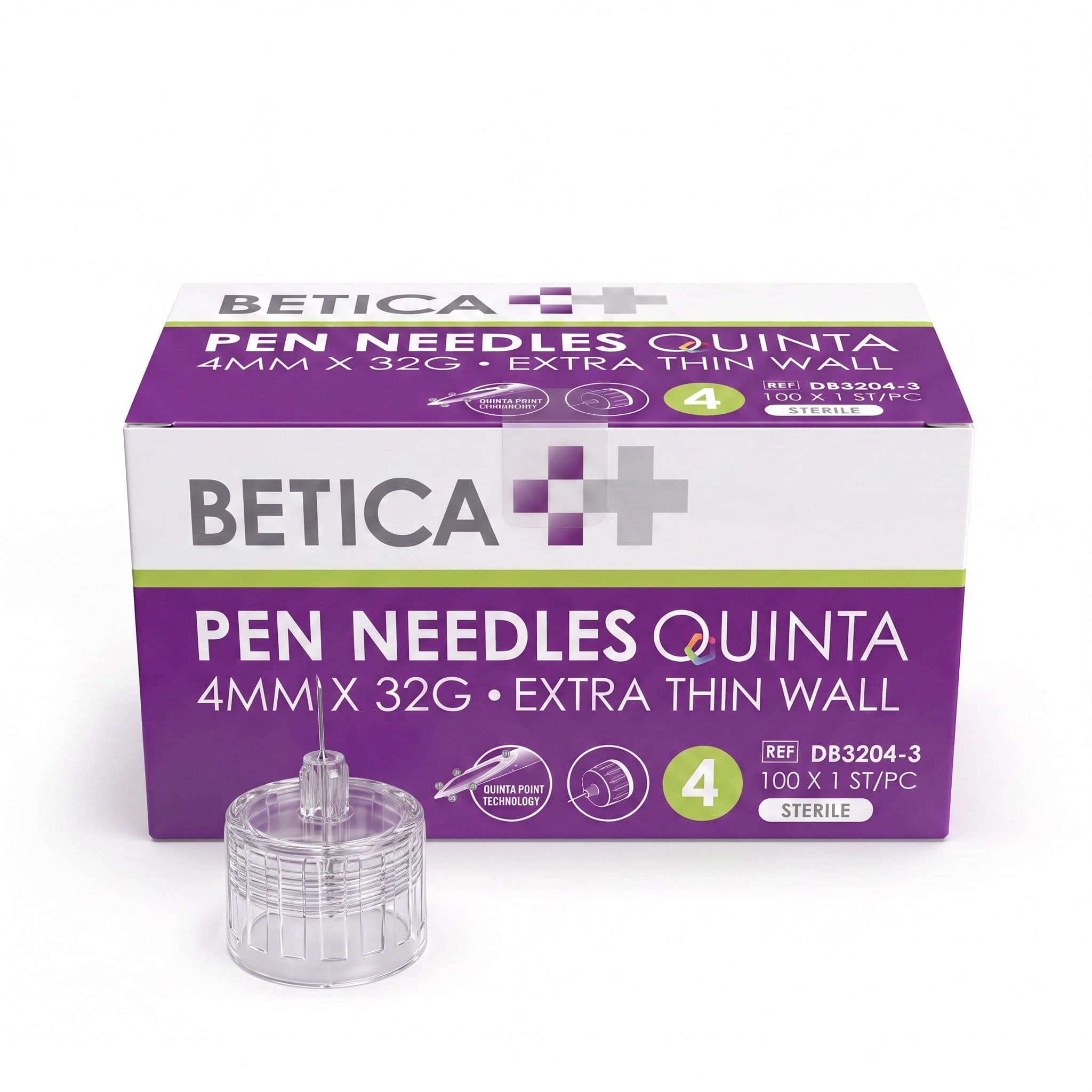 Betica - Aiguilles stylo à insuline Quinta 4 mm 32G  — 1 / 3