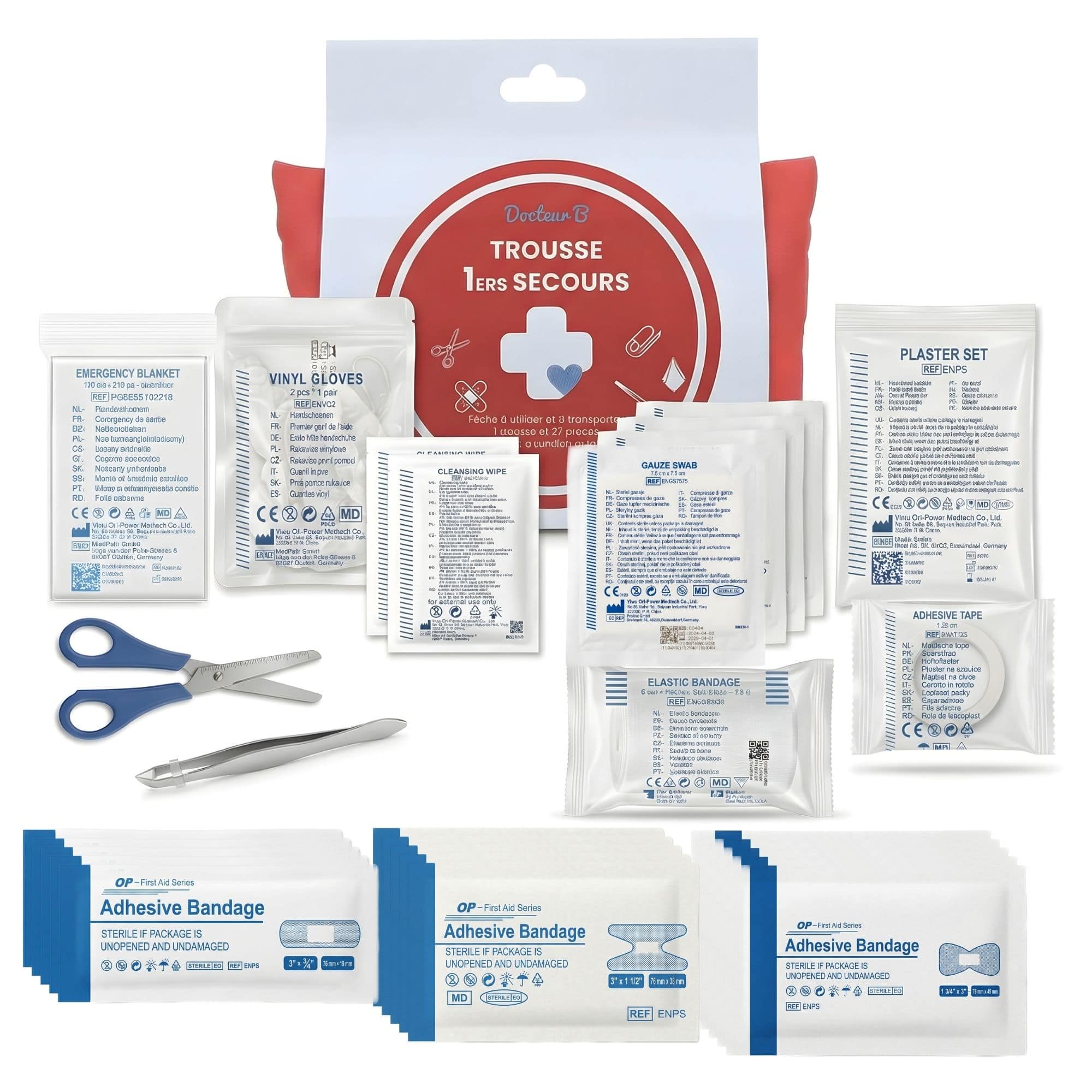 Docteur B — Trousse de premiers secours compacte (27 pièces) — 1 / 5
