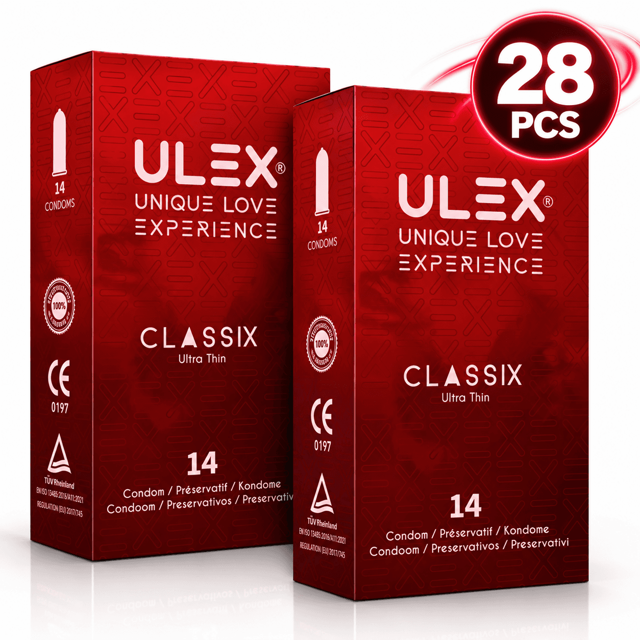 Preservativos ULEX — Classix, Ritmix, Vibration e Intense — 1 / 2