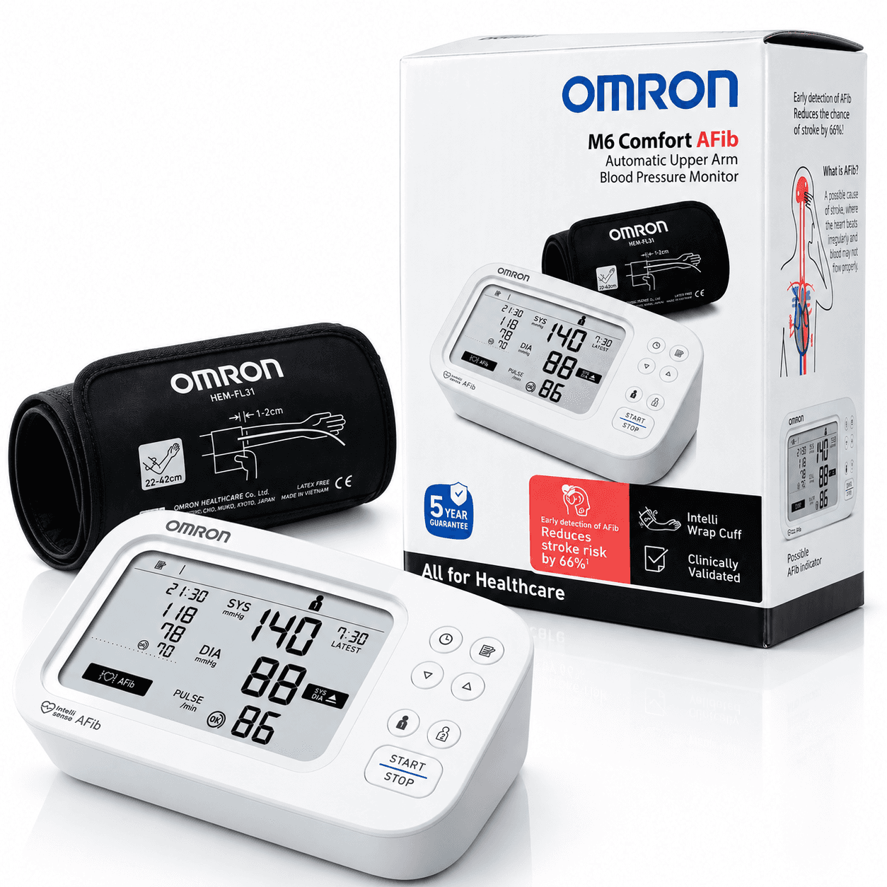 Misuratore di pressione Omron M6 Comfort AFib (HEM-7380-E) — 1 / 3
