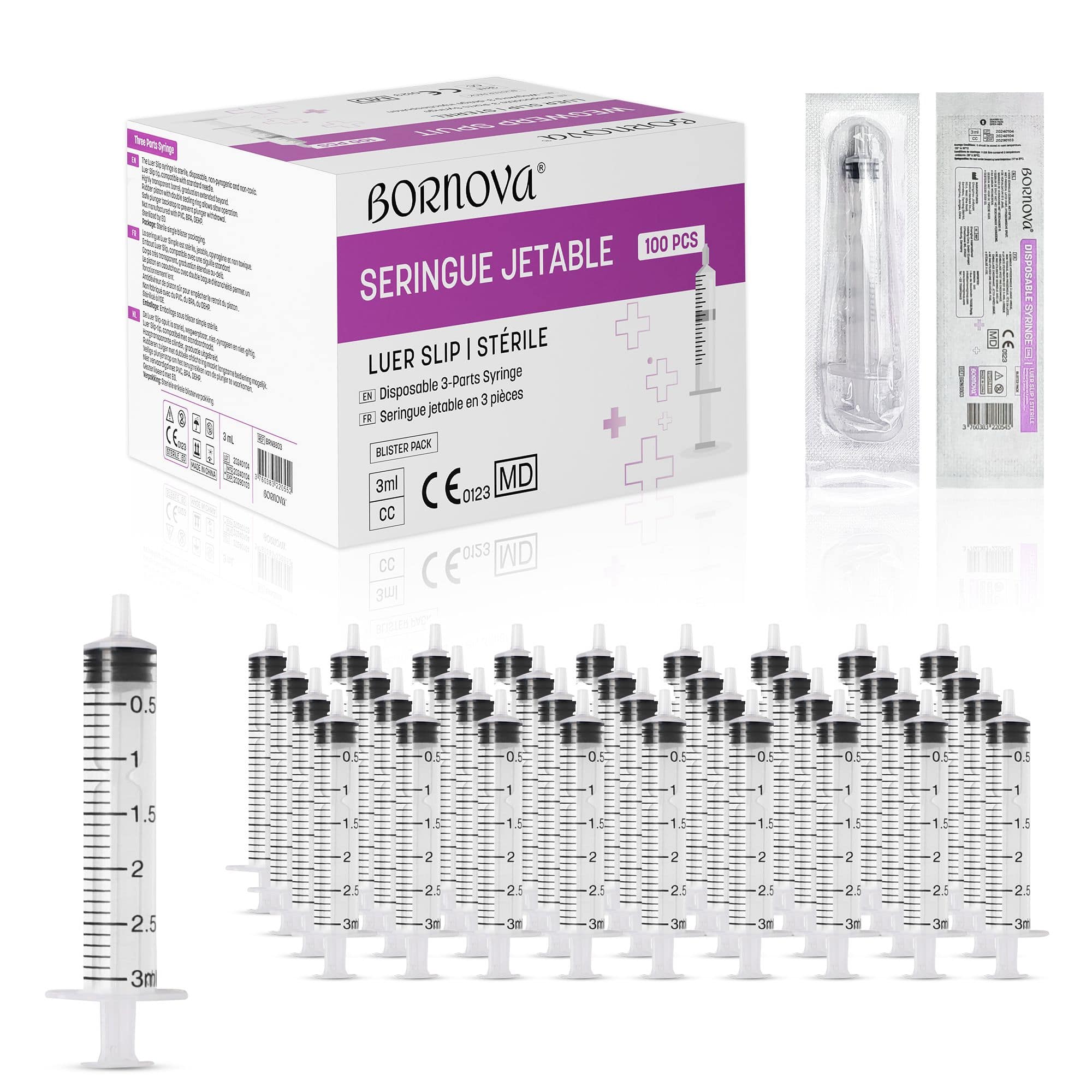 Seringue de Dosage Bornova Luer Slip Sans Aiguille (3 ml, 5 ml, 10 ml) — 1 / 1