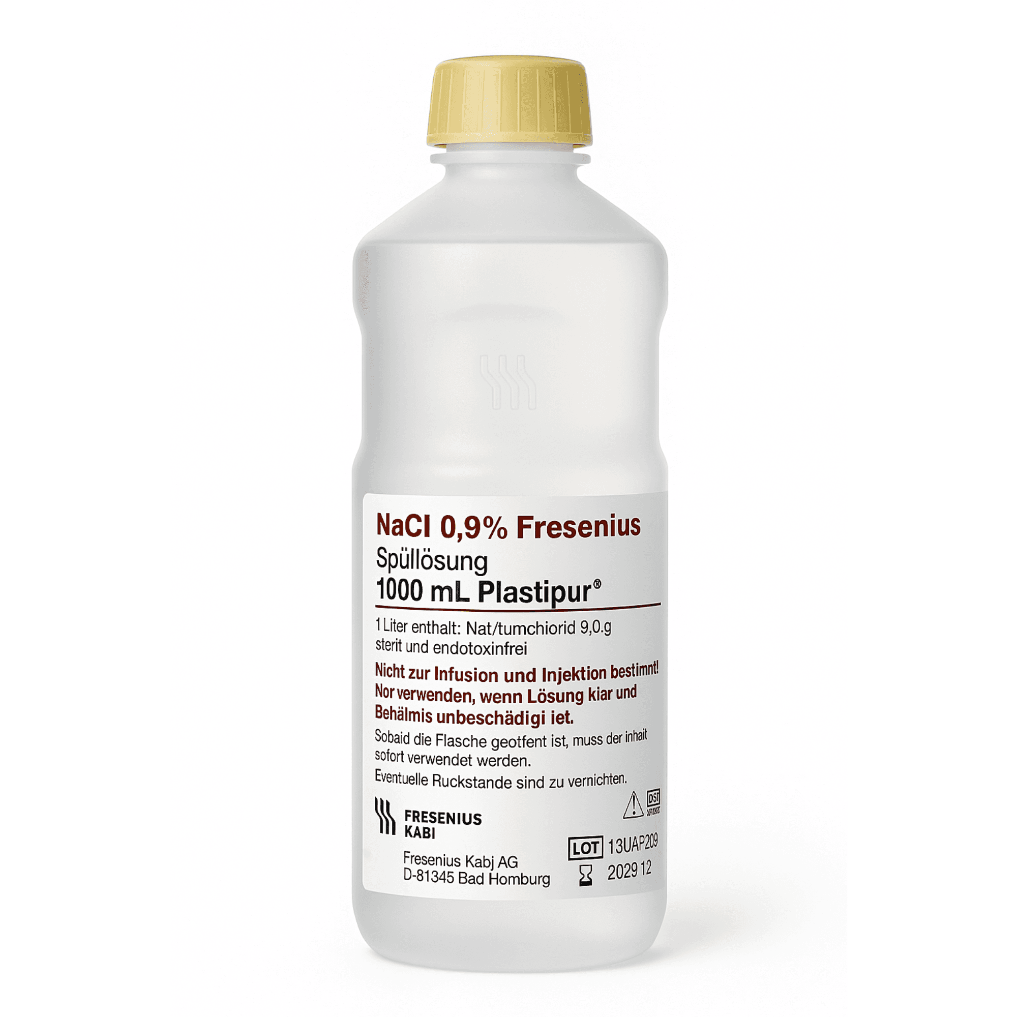 Sérum Physiologique Plastipur NaCl 0,9 % - Solution Isotonique Stérile