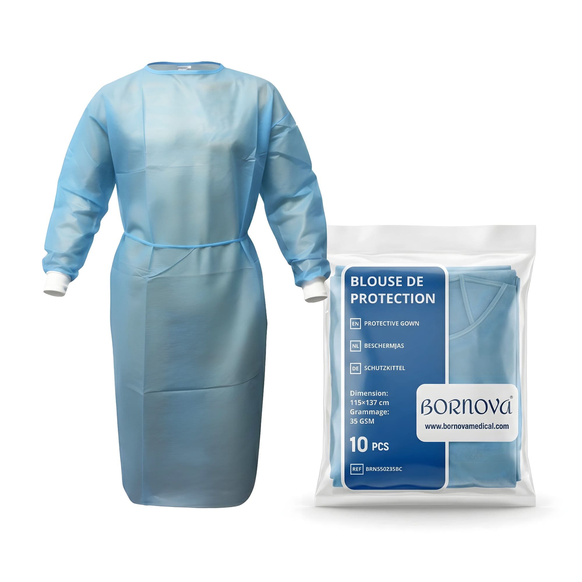 Bornova — Blouse de protection jetable en polypropylène non-tissé