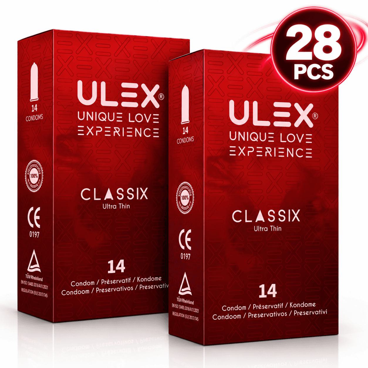 Preservativos ULEX — Classix, Ritmix, Vibration e Intense