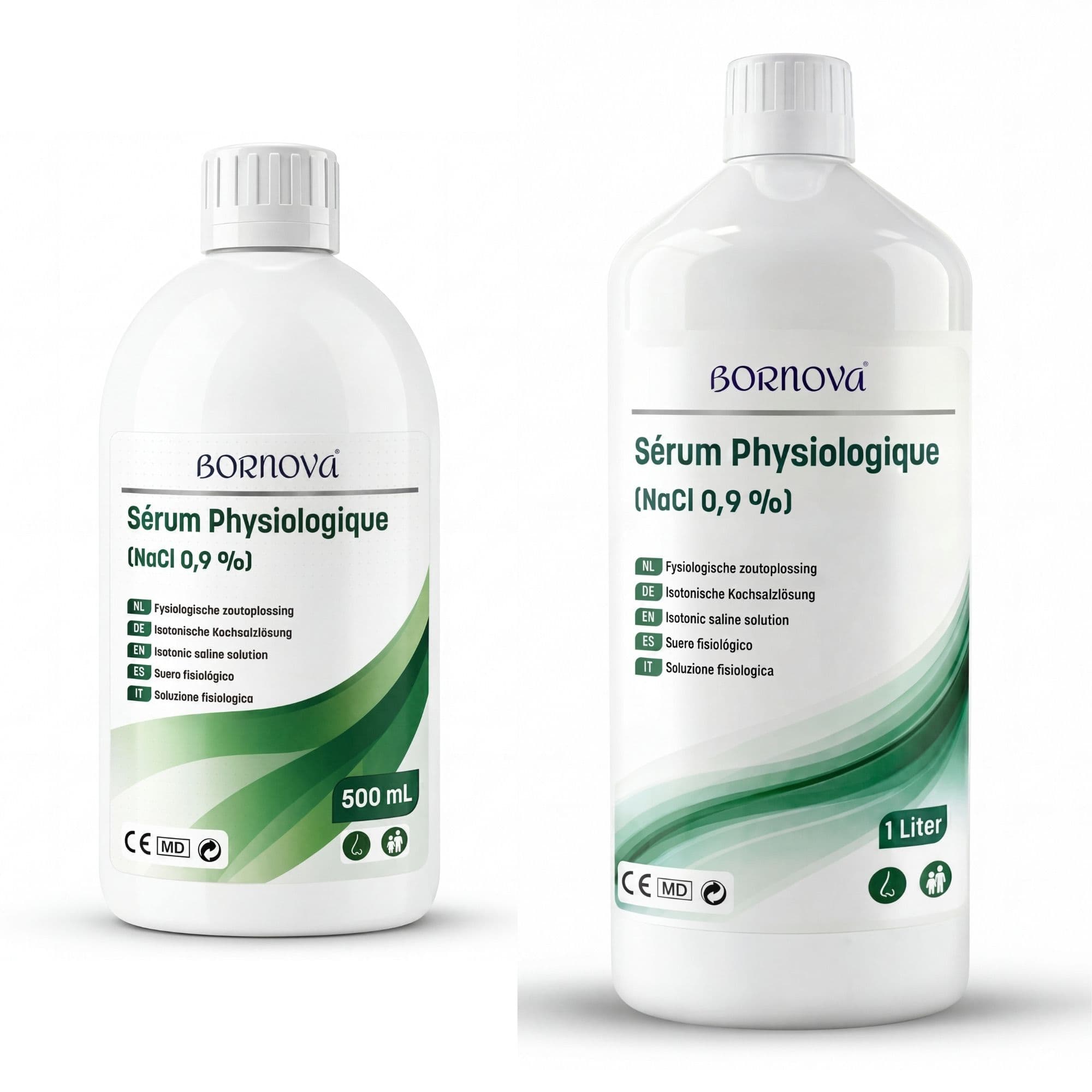 BORNOVA — Soluzione fisiologica NaCl 0,9 % (500 ml / 1 L)