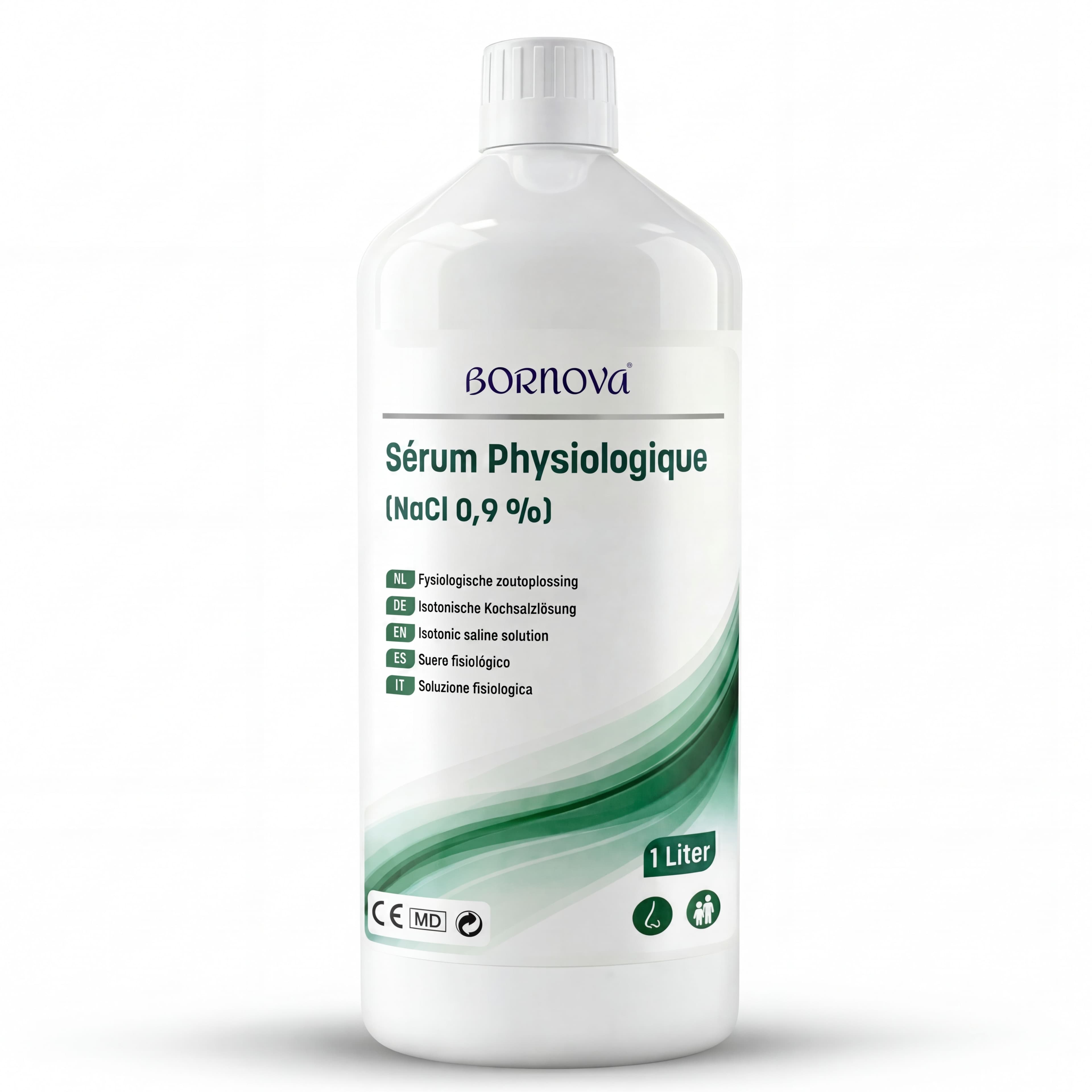 BORNOVA — Sérum Physiologique NaCl 0,9% (500 ml / 1 L)