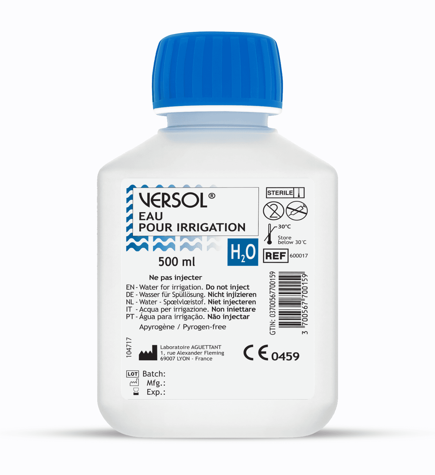 Versol — Agua estéril para irrigación (500 ml / 1 L) — 1 / 11